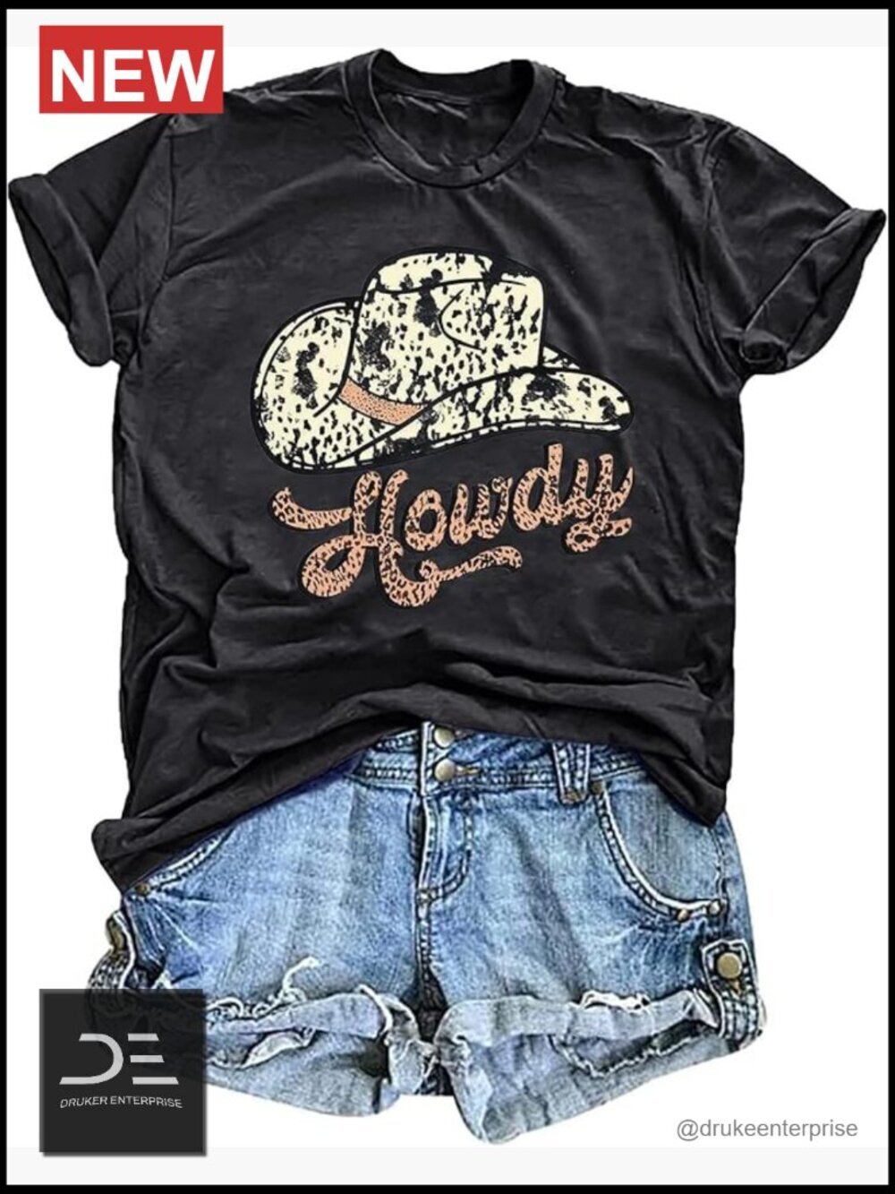 Western Cow Skull Graphic T-Shirt Country Music Rodeo Tee